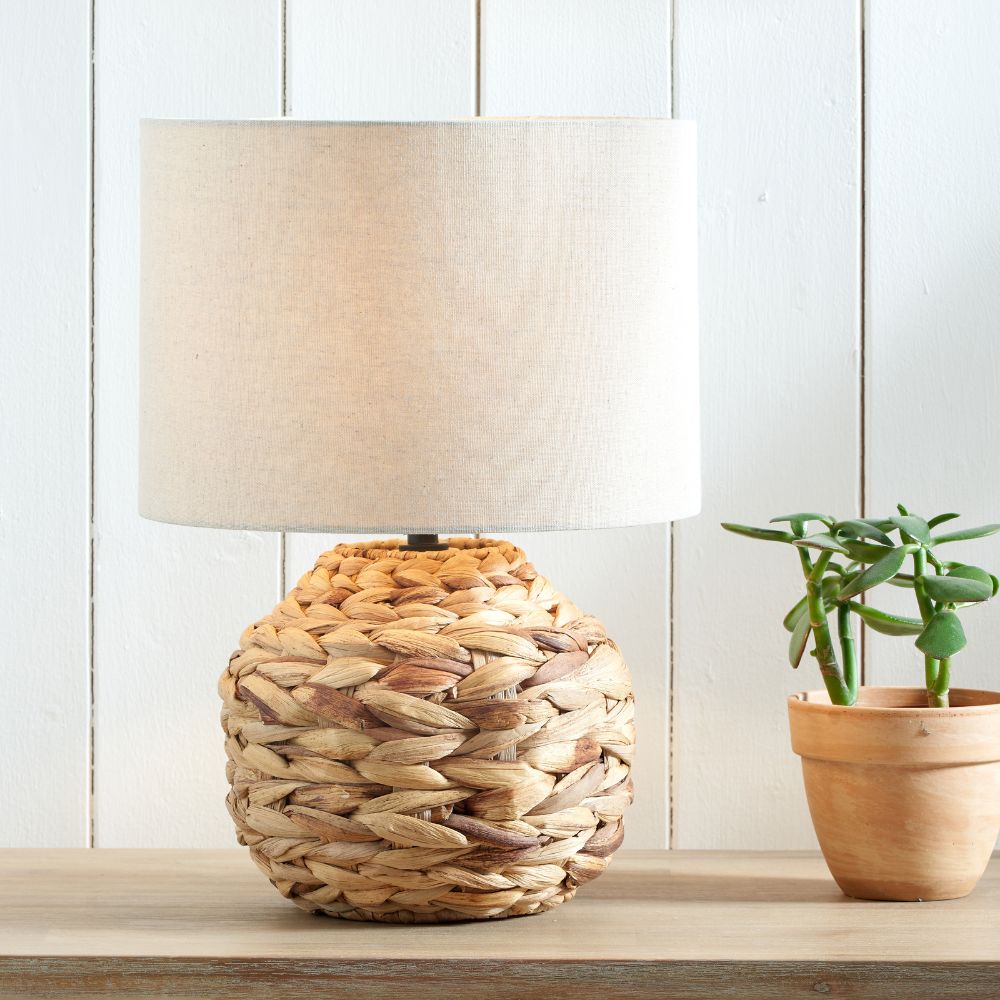 Zadi Water Hyacinth Natural Plaited Table Lamp