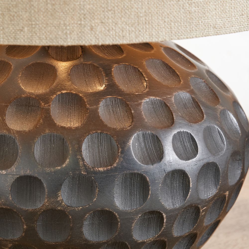 Dante Mango Wood Antique Black Table Lamp