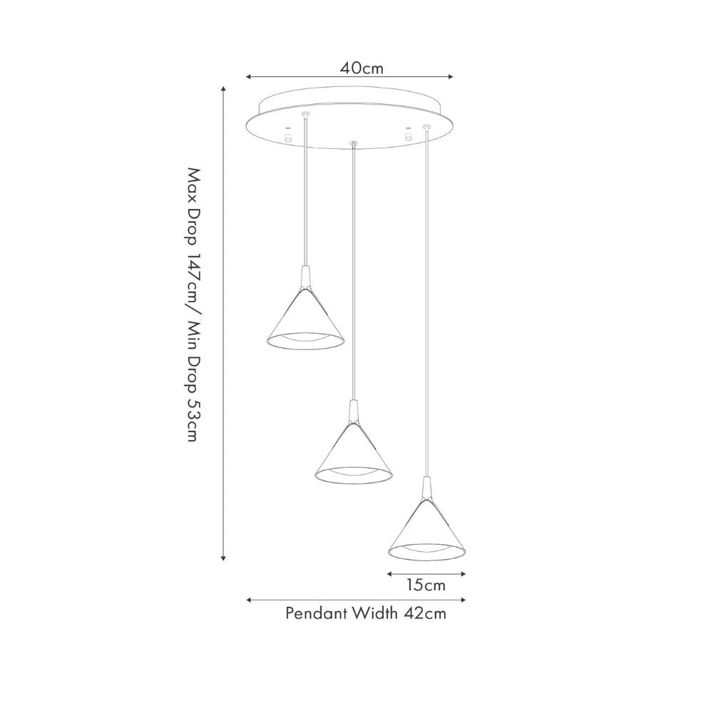 Astarion Matte Black and Gold Multi Drop LED Pendant