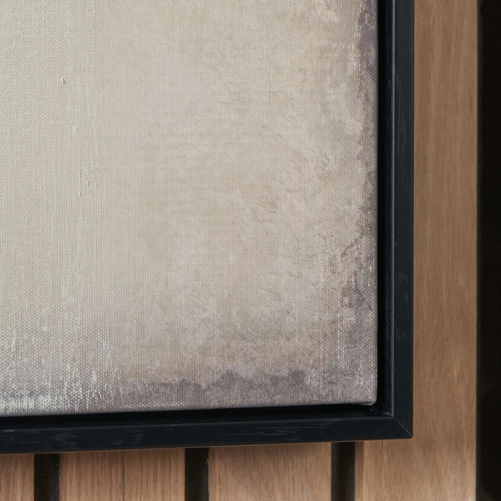 Abstract Canvas Grey and White with Black Frame
