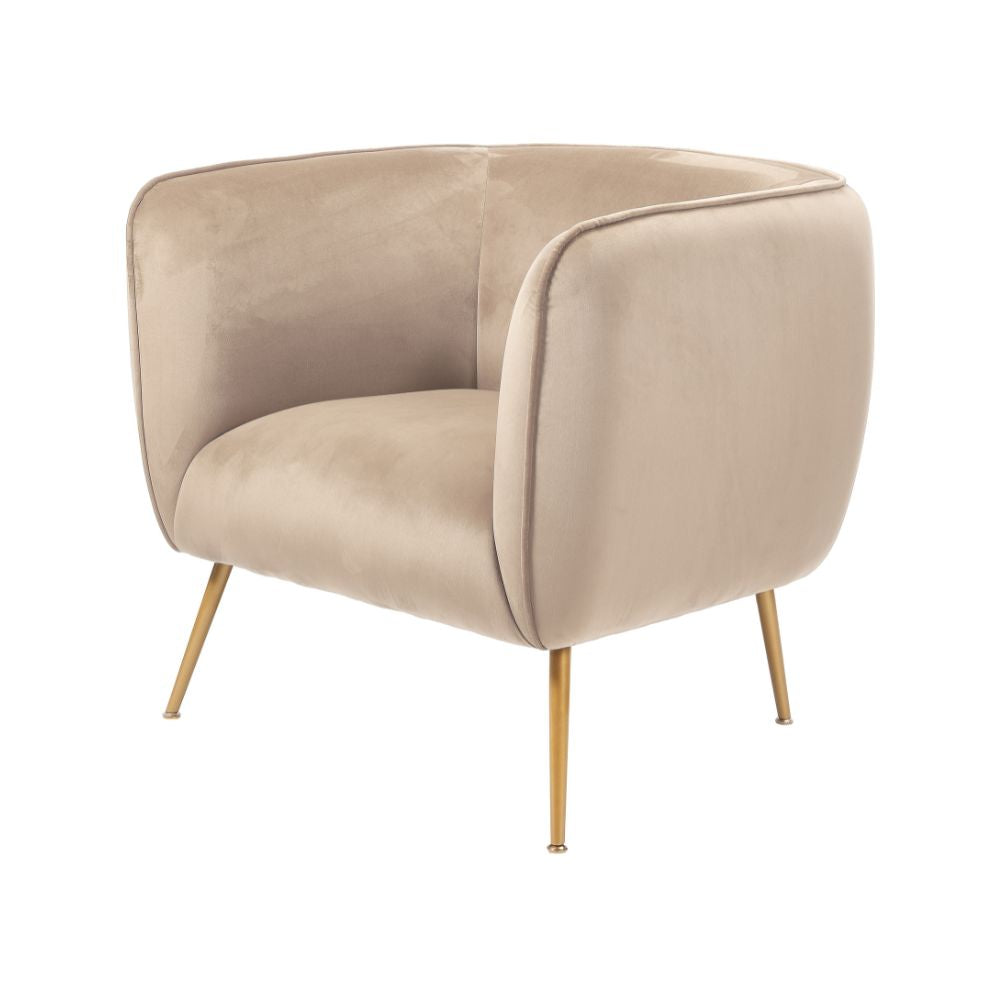 Lucca Velvet and Metal Armchair