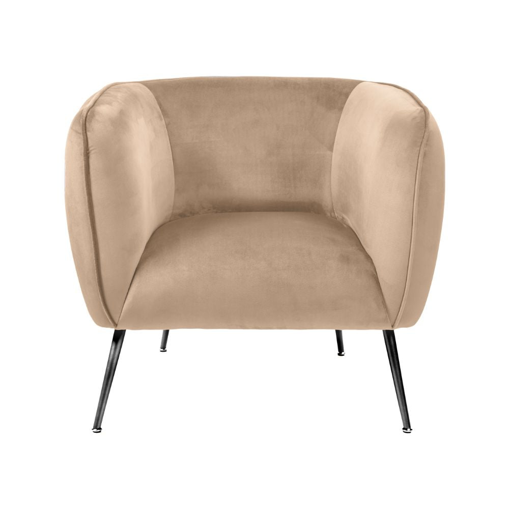 Lucca Velvet and Metal Armchair