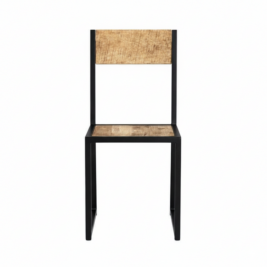 Cosmo Industrial Metal & Reclaimed Wood Dining Chair (Set of 2)