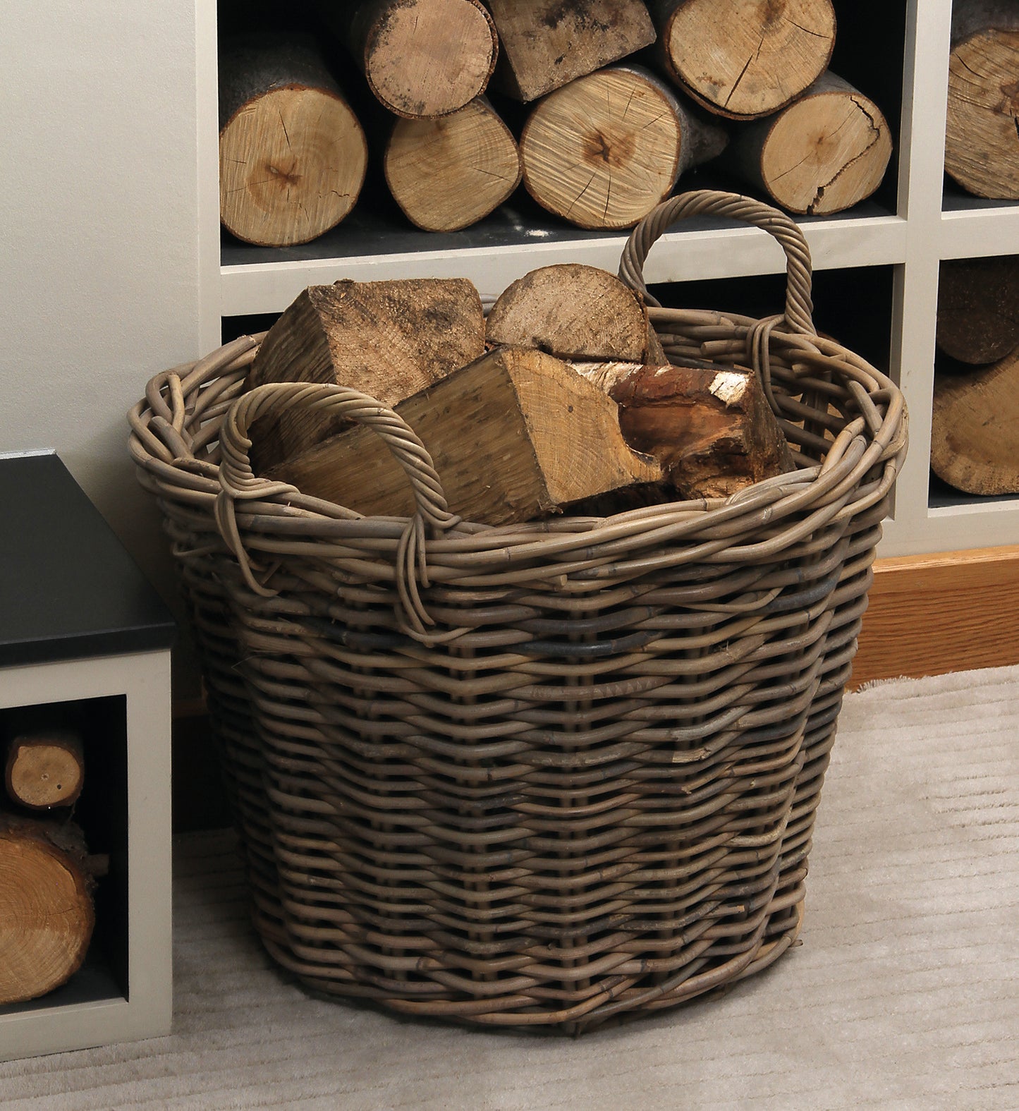 Kubu Grey Round Storage Basket