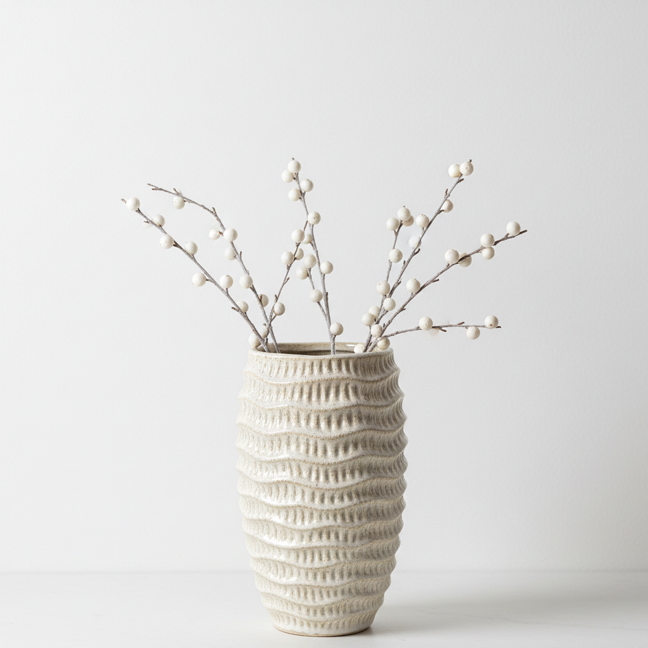 Pallida Ridged Tall Vase