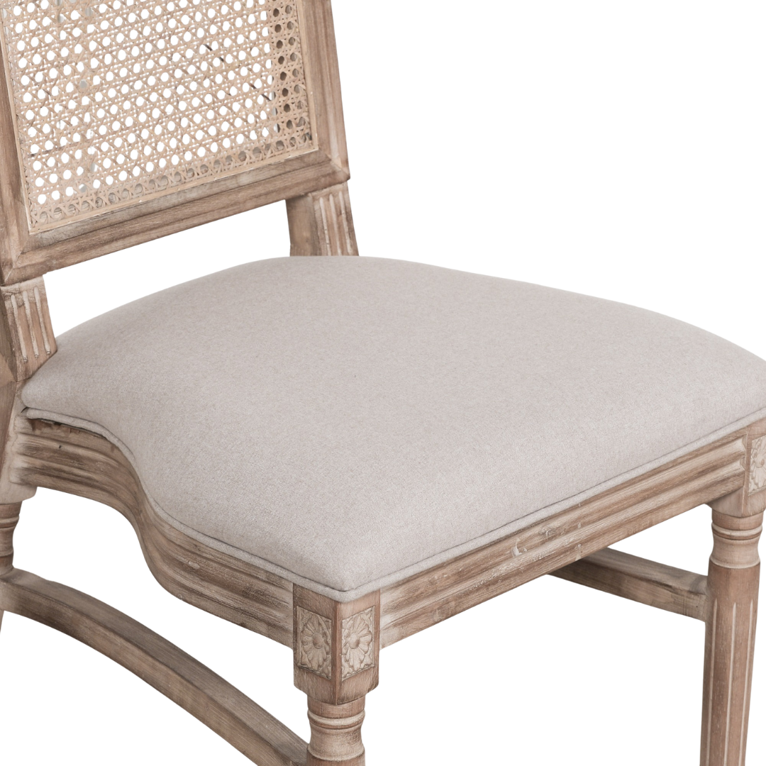 Louis Birch Wood Square Back Dining Chair
