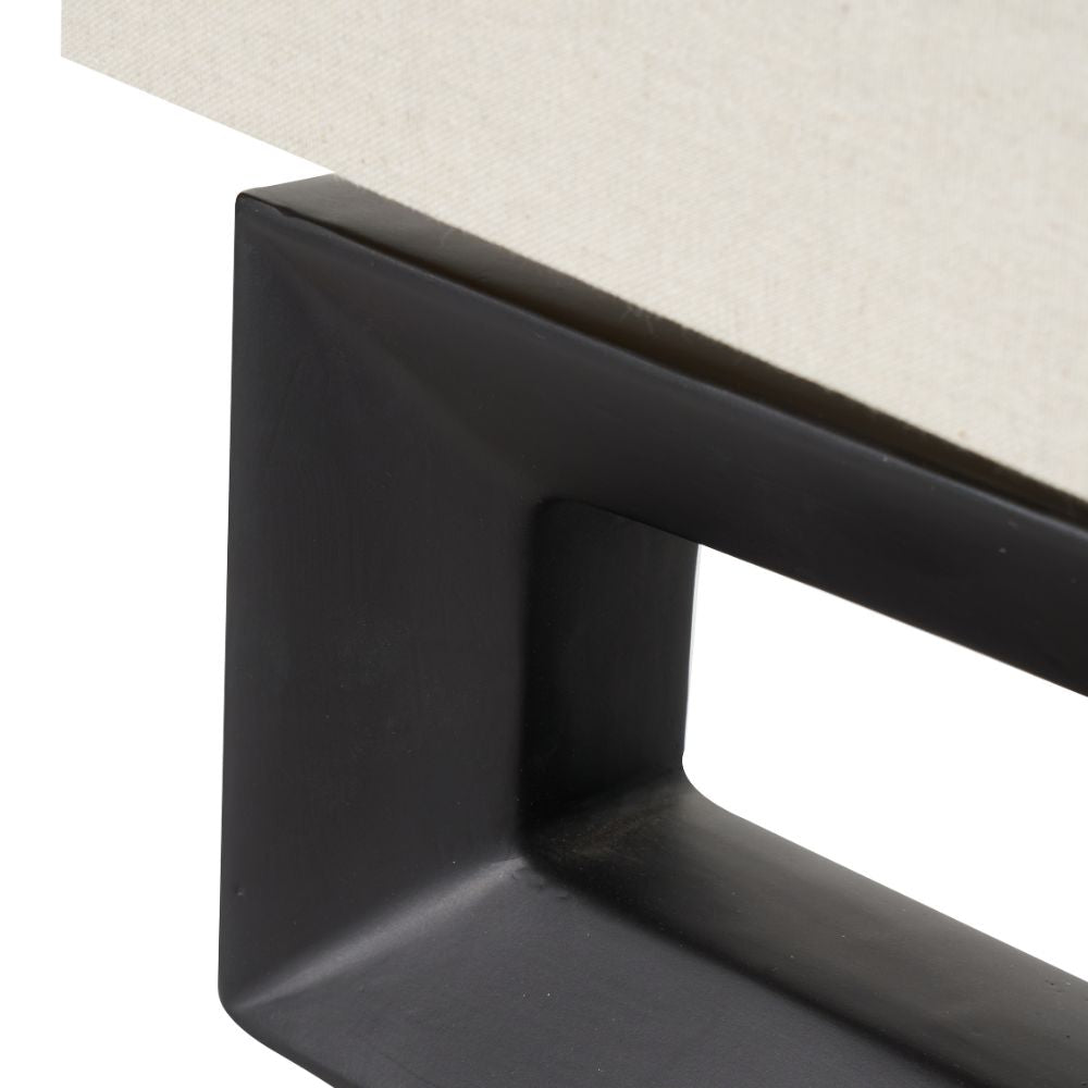 Ceramic Block Black Rectangular Table Lamp