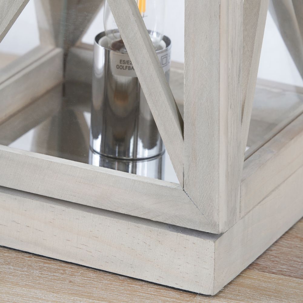 Devon Chrome Lantern Table Lamp