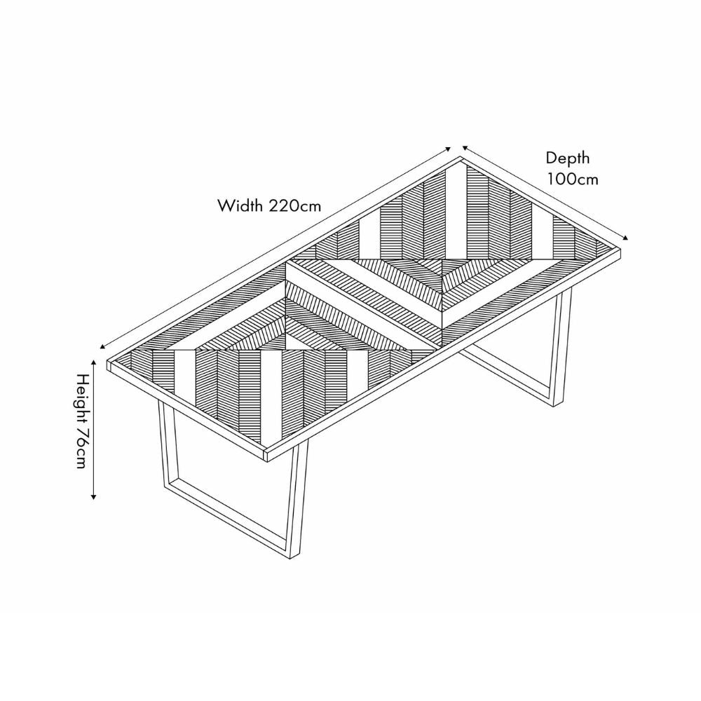 Marca 2.2m Acacia Wood Dining Table