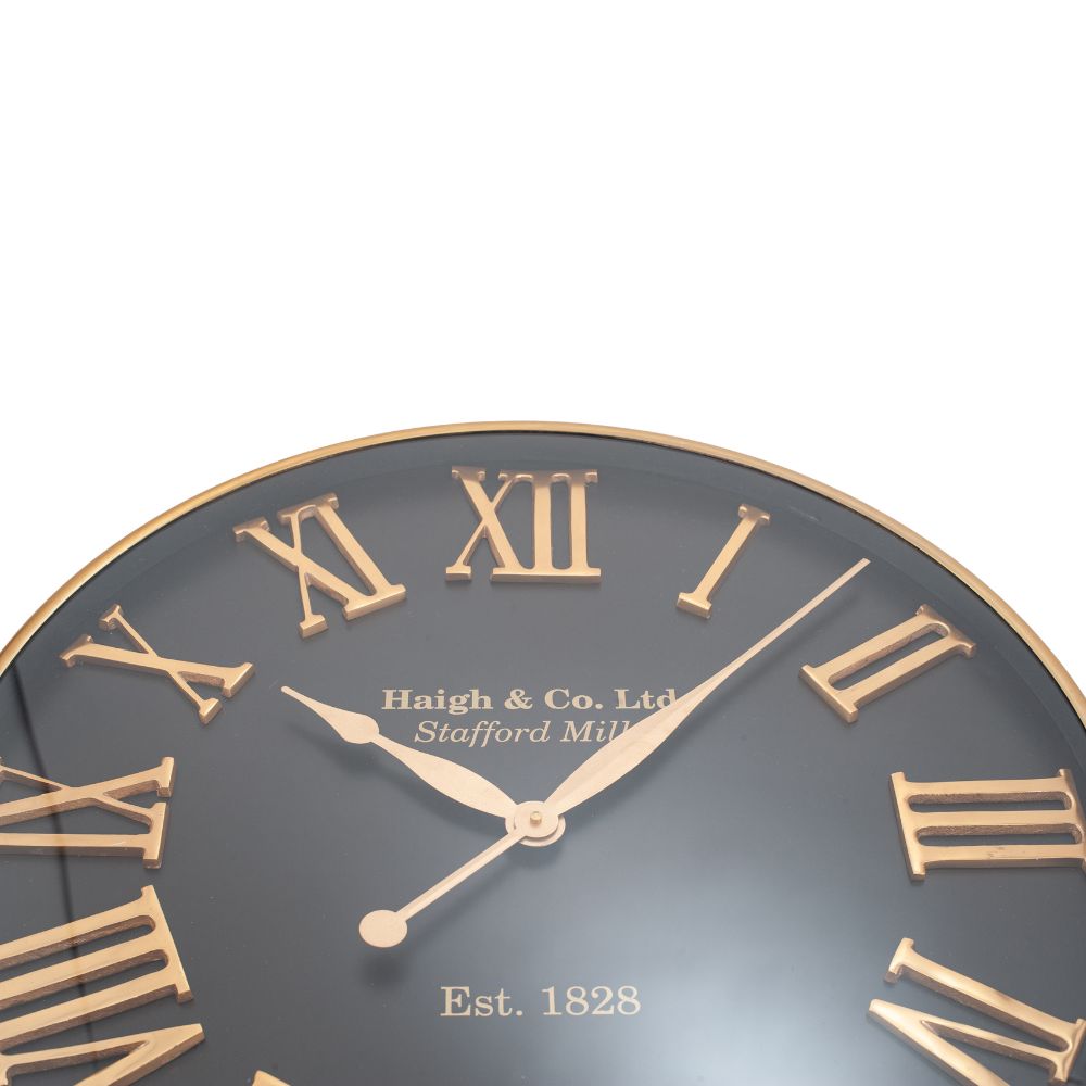 Metal Antique Gold and Black Wall Clock