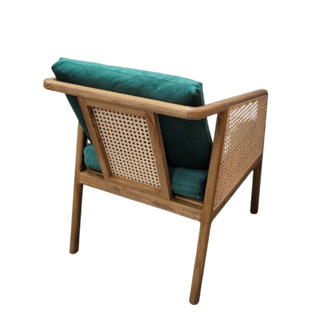 Rattan Green Accent Chair