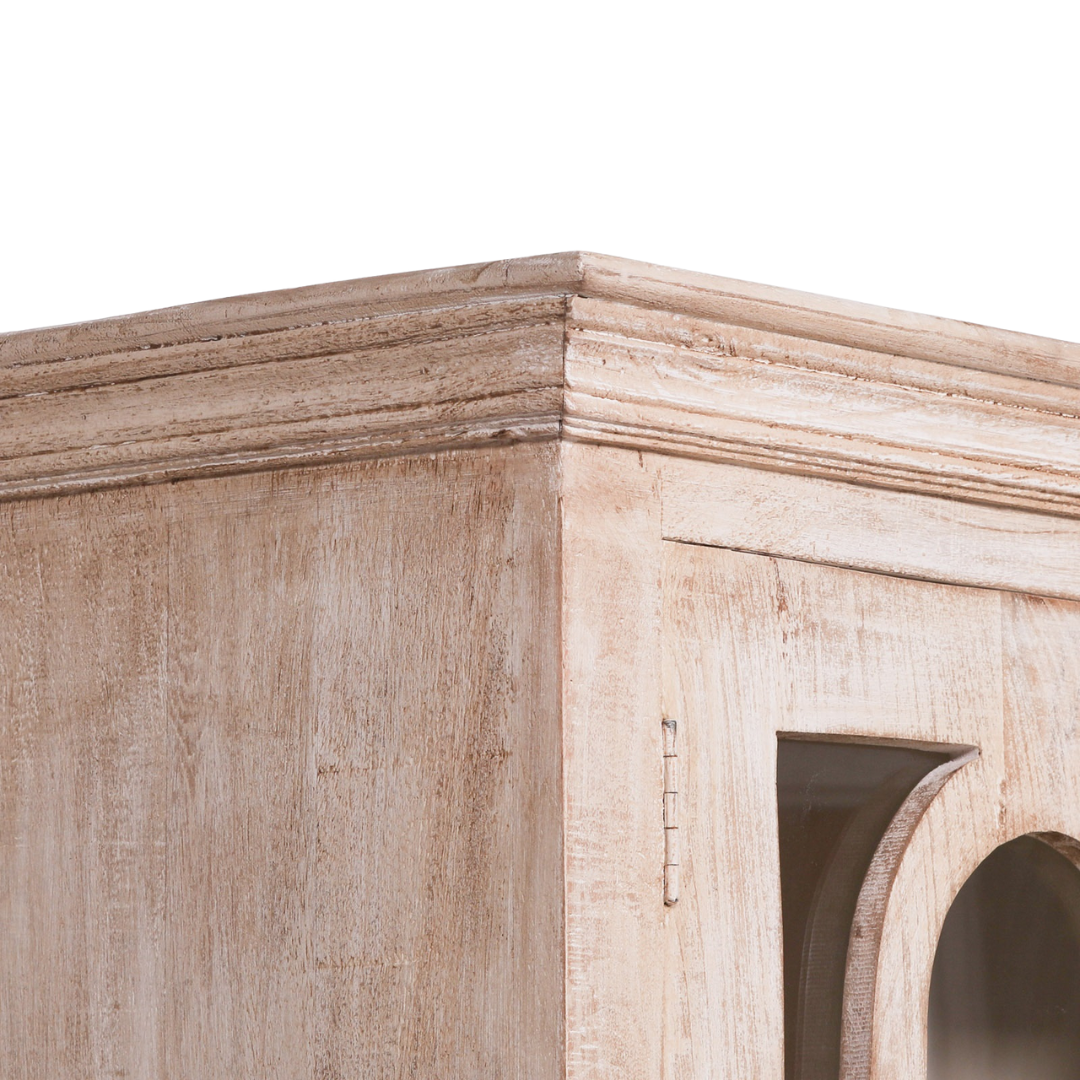 Solmere Mango Wood Display Cabinet