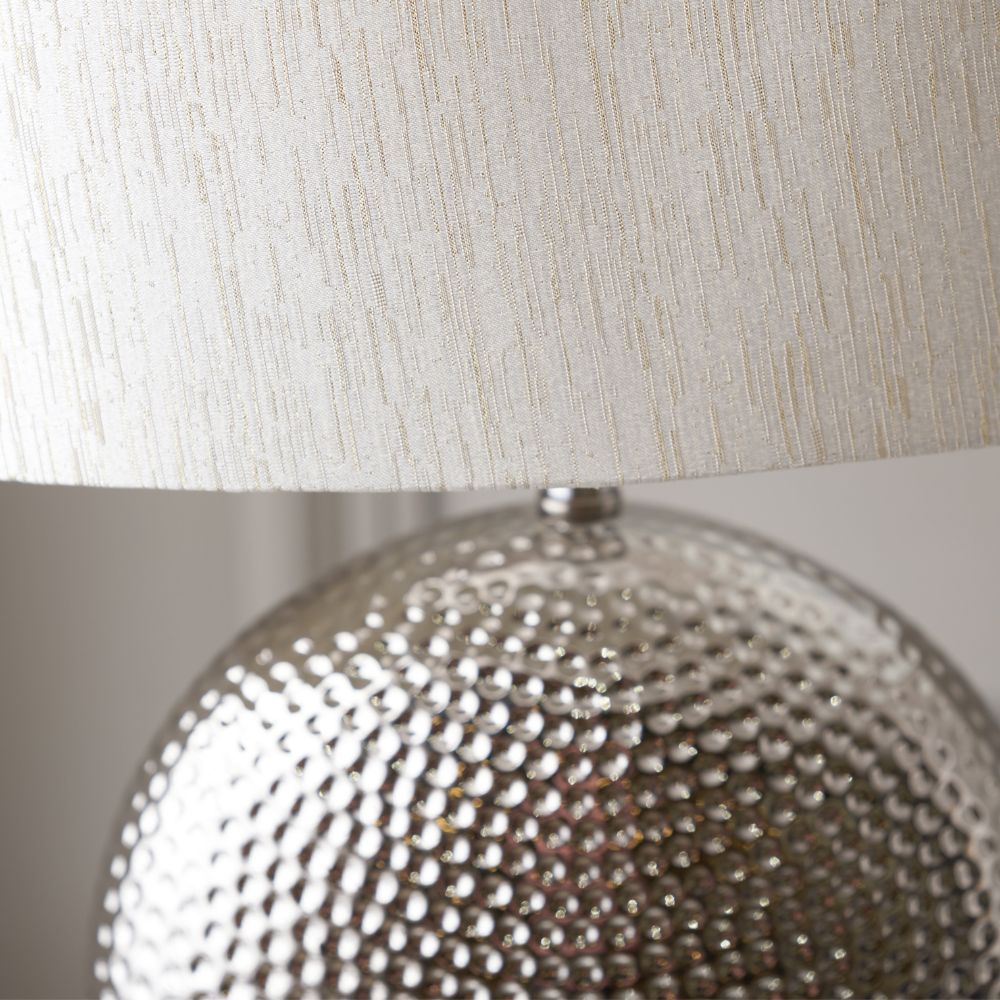 Ceramic Mabel Silver Dot Textured Table Lamp