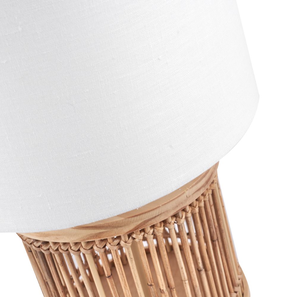 Sorbus Natural Ribbed Small Table Lamp