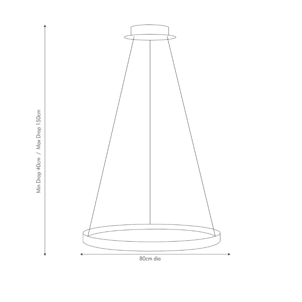 Orion Grey LED Round Pendant