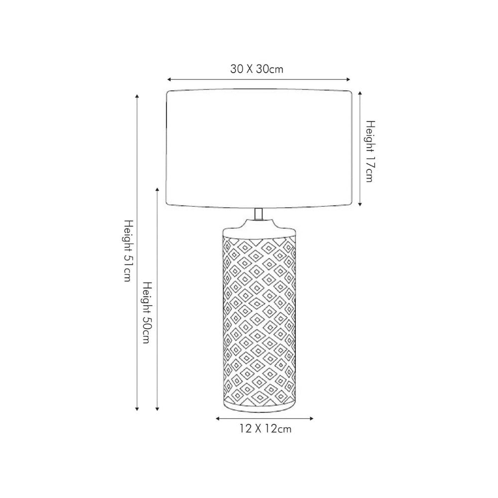 Orissa Wooden Tall Diamond Table Lamp