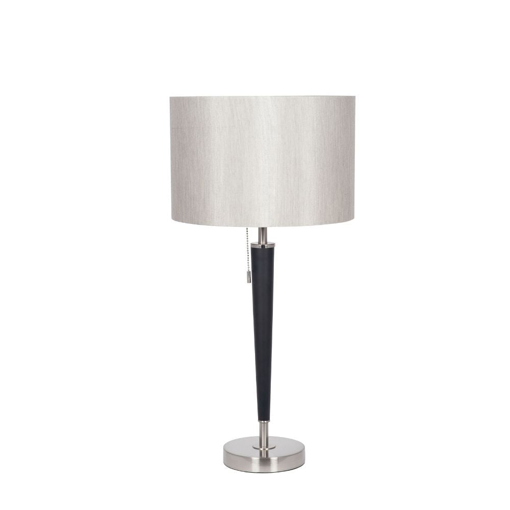 Metal Lowry Brushed Silver and Matt Black Table Lamp