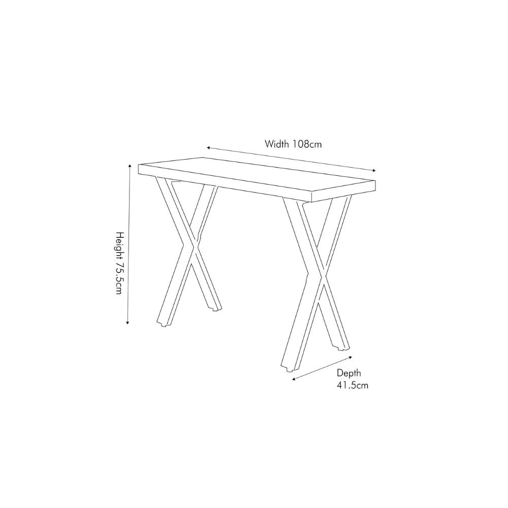 Lakota Recycled Wood and Brass Metal Console Table