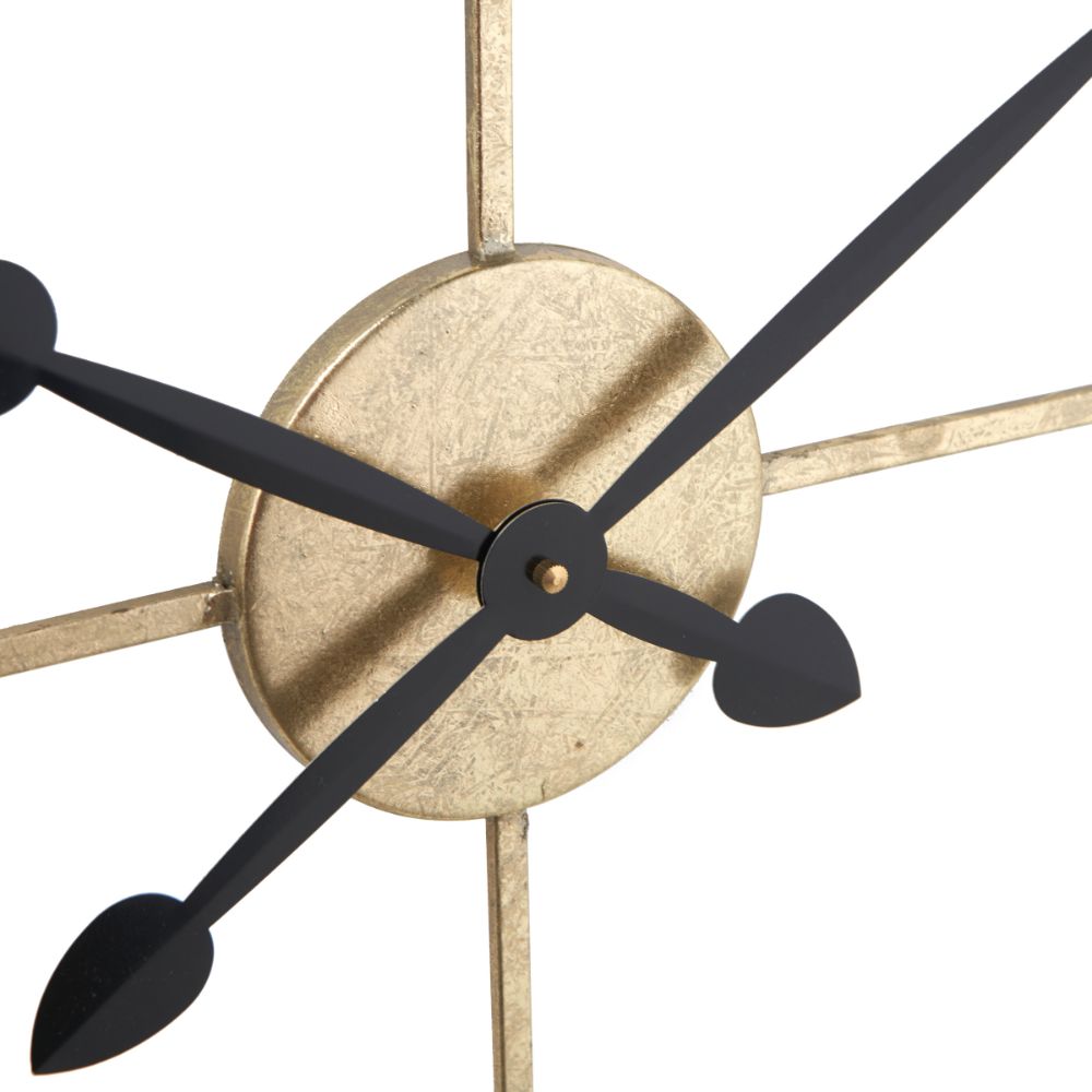 Metal Antique Gold Round Wall Clock Large