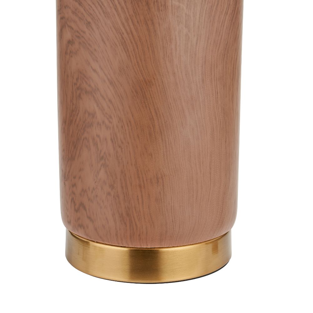 Carrara Ceramic Wood Effect Table Lamp