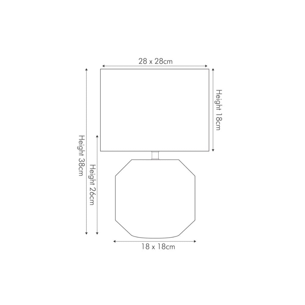Meribel White Geo Textured Ceramic Table Lamp