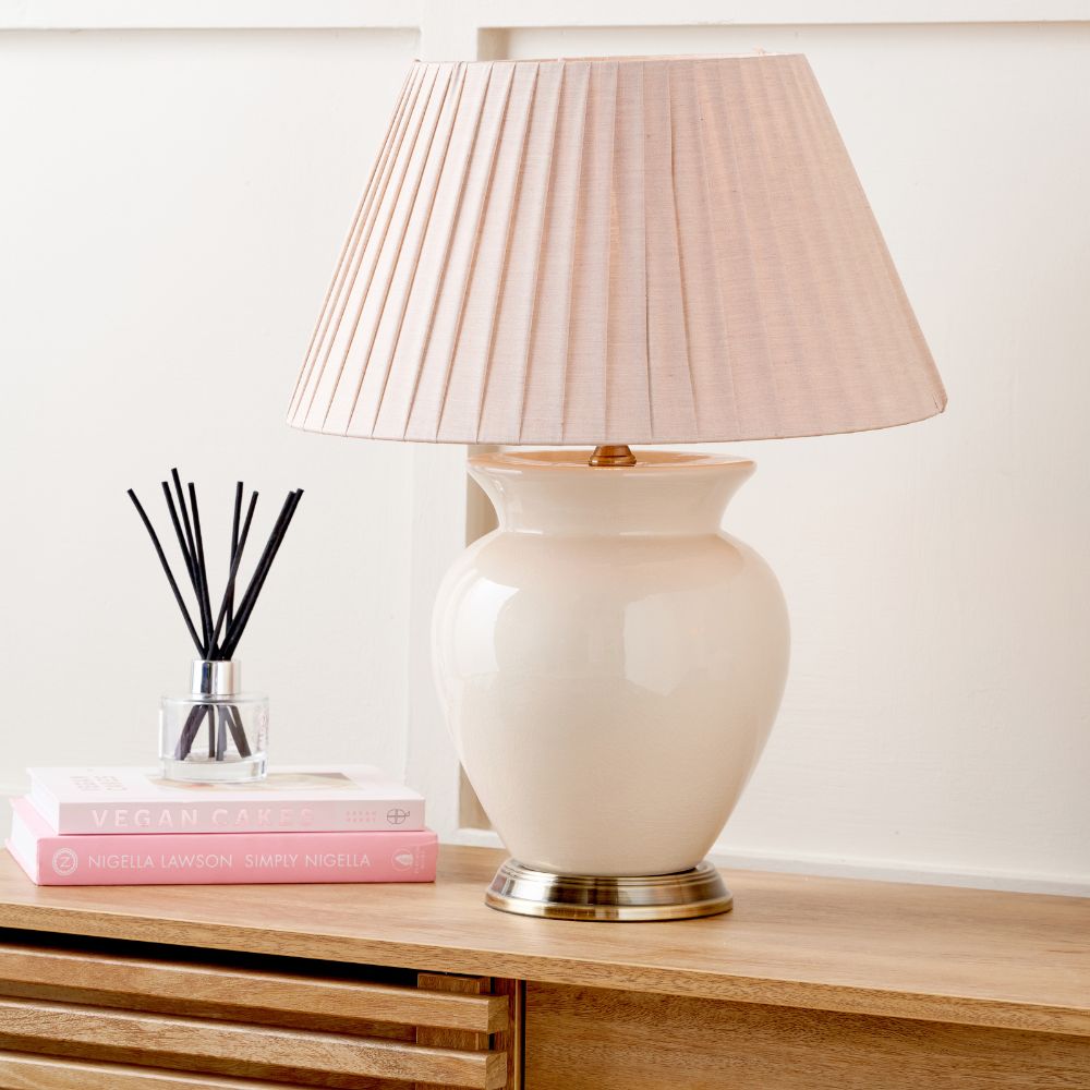 Hadley Ceramic Cream Table Lamp