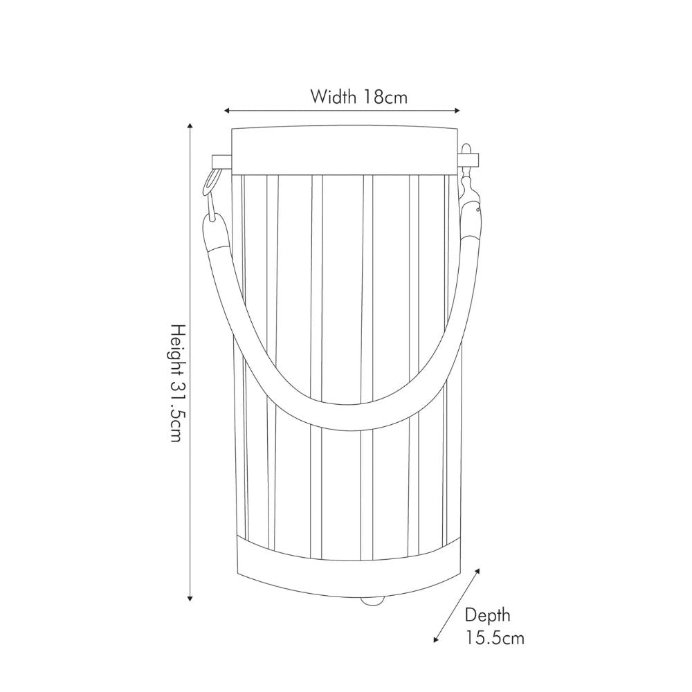 Austell Pine Wood Grey Wash Small Lantern Table Lamp