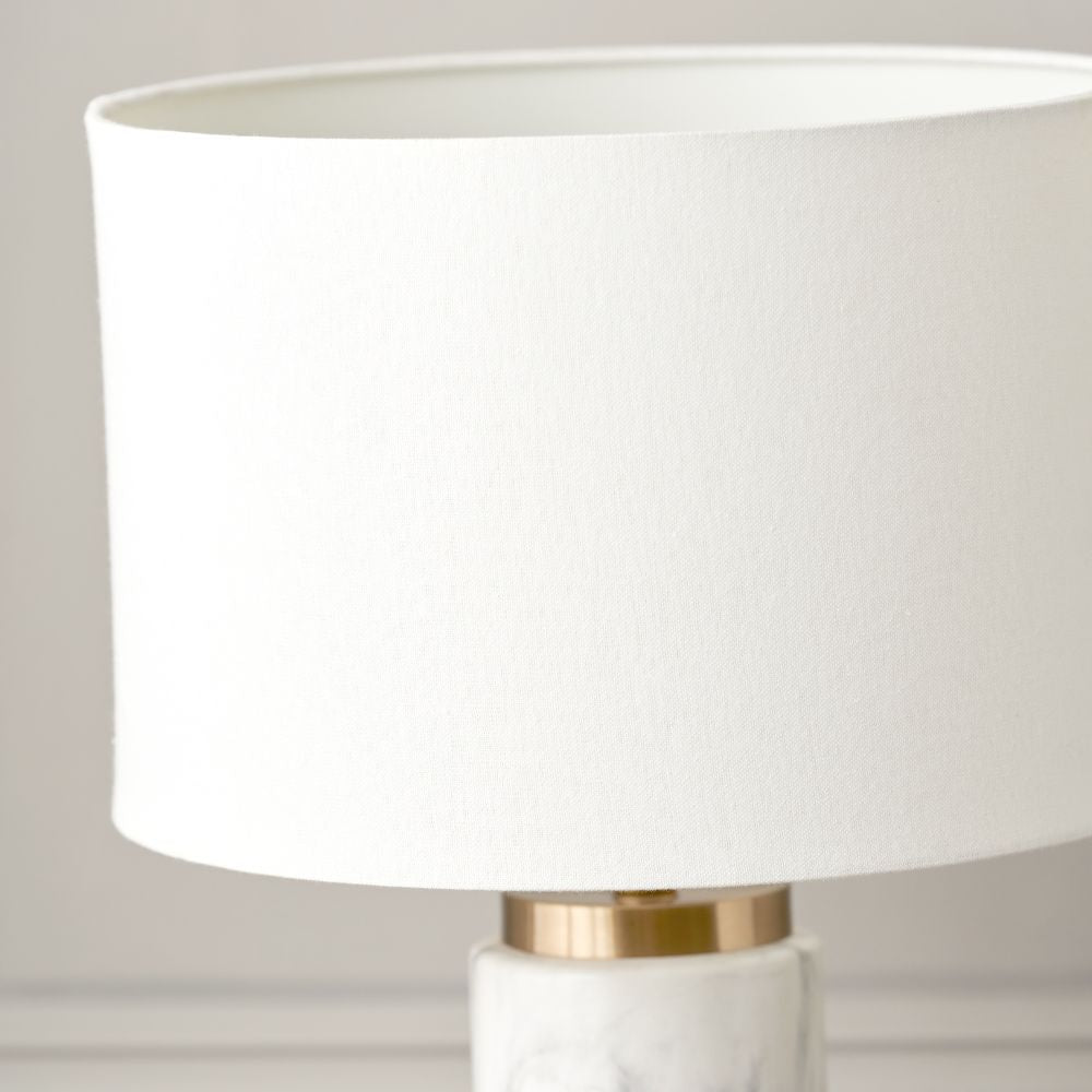 Carrara Ceramic Marble Effect Tall Table Lamp