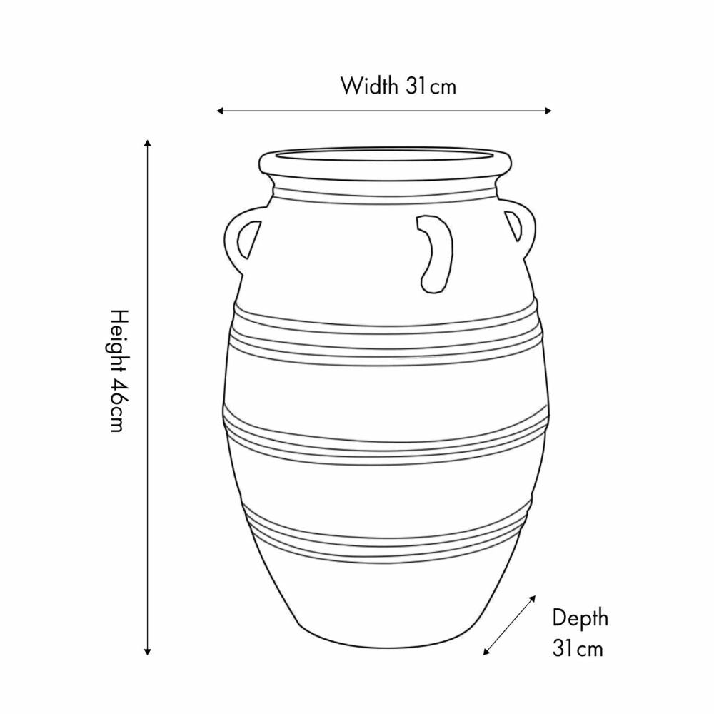 Fibrestone Grey Wash Decorative with Handles Vase