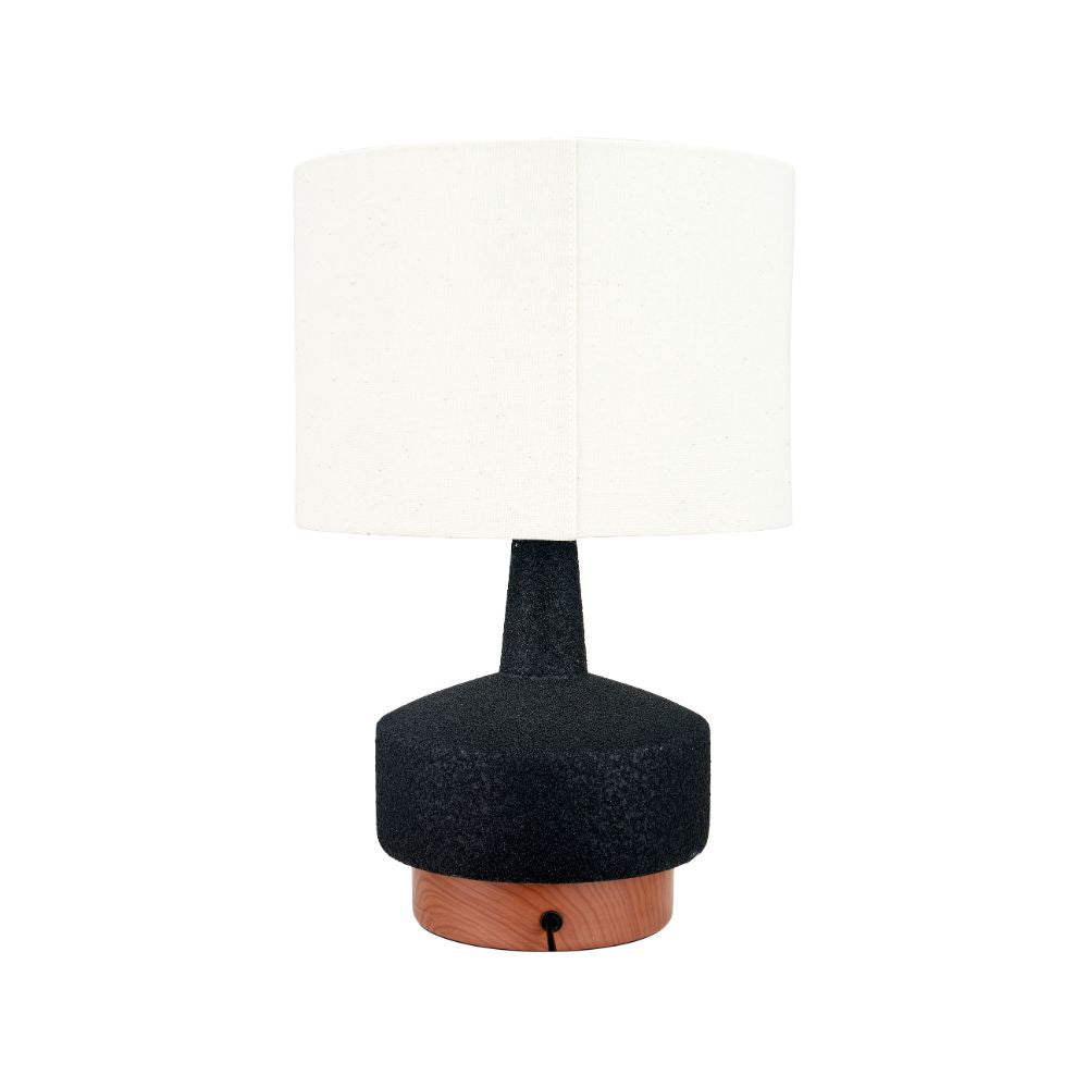 Elio Wood Effect Textured Ceramic Table Lamp
