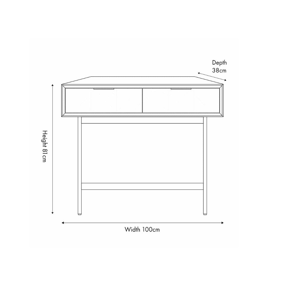 Hailee Pine Wood 2 Drawer Console Table