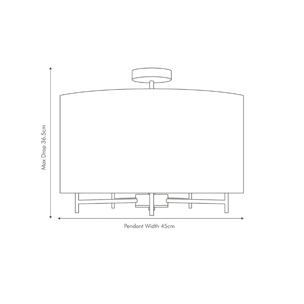 Plaza Silver Metal and Grey Linen Pendant