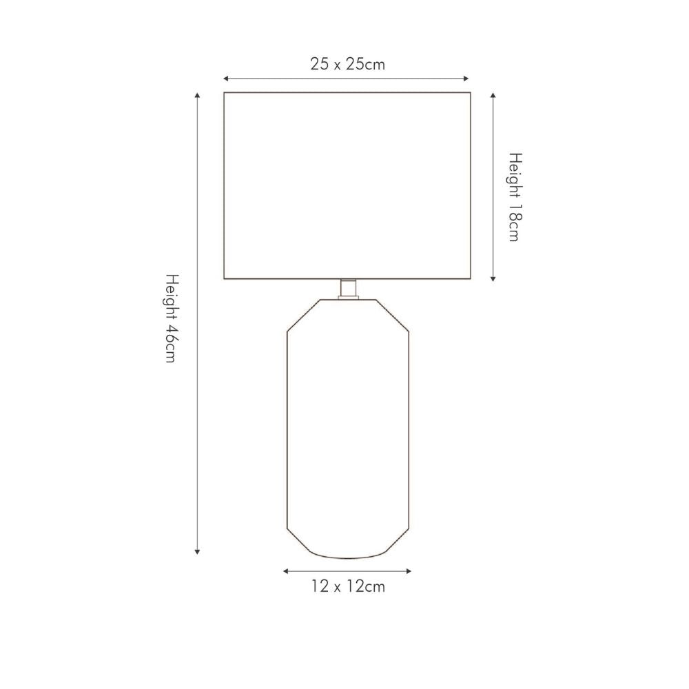 Ceramic Meribel Grey Geo Textured Tall Table Lamp
