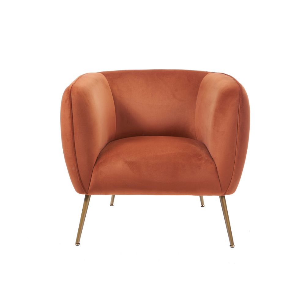 Lucca Velvet and Metal Armchair