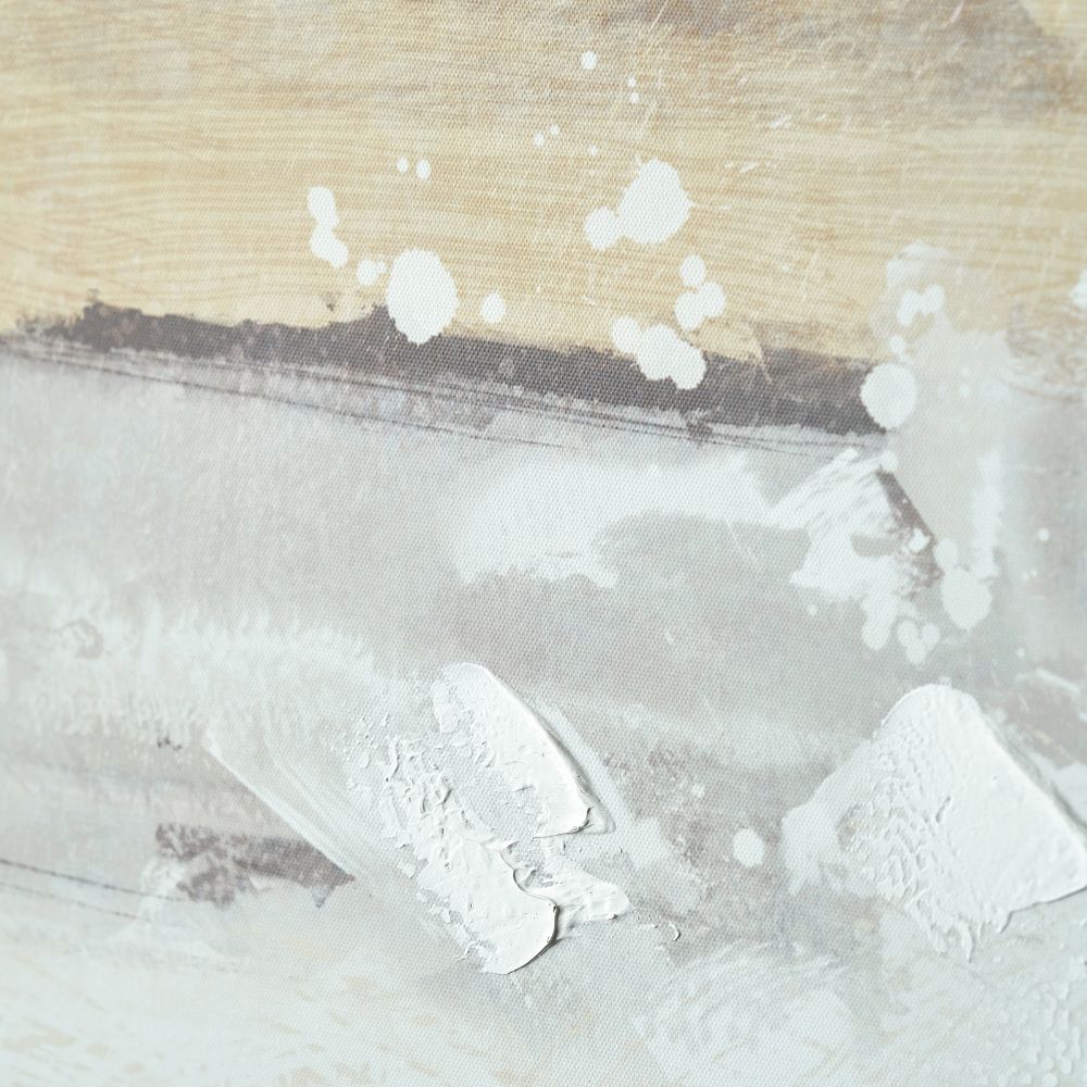 Abstract Square Canvas White and Terracotta with Oak Effect Frame