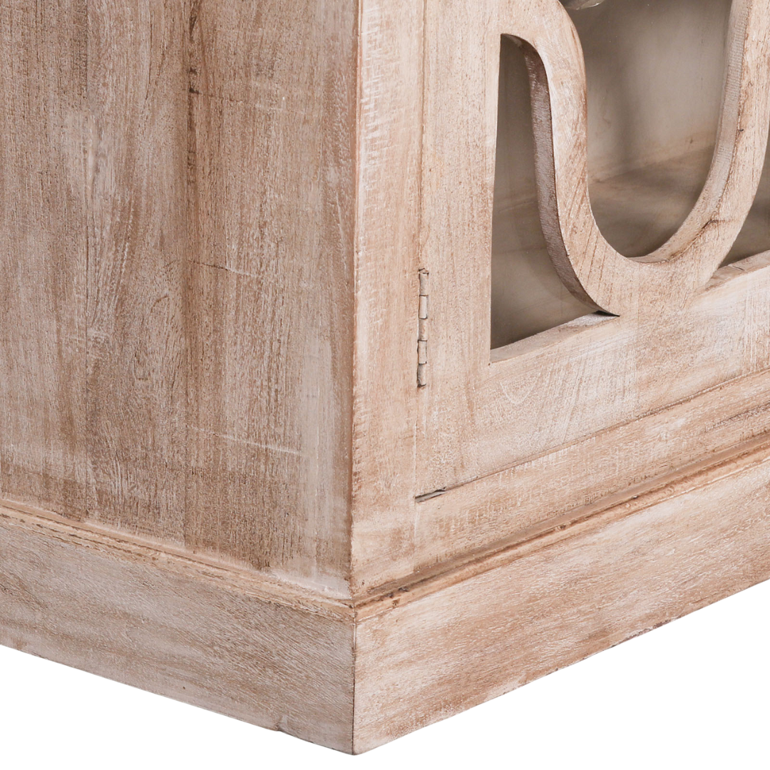 Solmere Mango Wood Display Cabinet