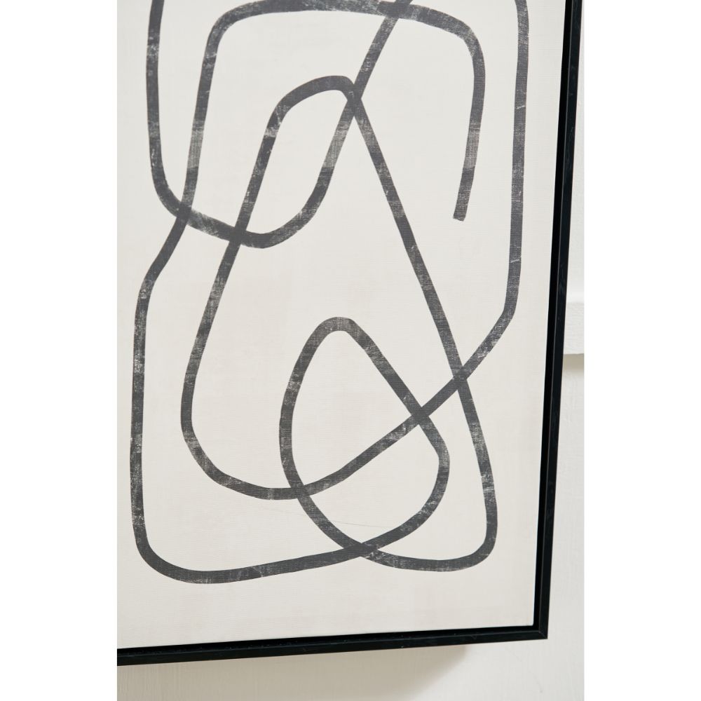 Canvases Black Squiggle Print with Black Frames (Set of 2)