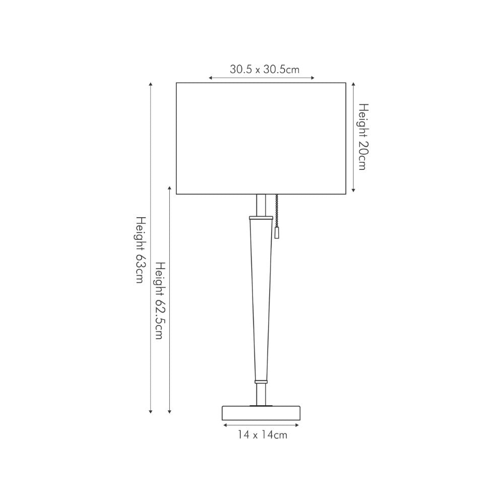 Metal Lowry Brushed Silver and Matt Black Table Lamp