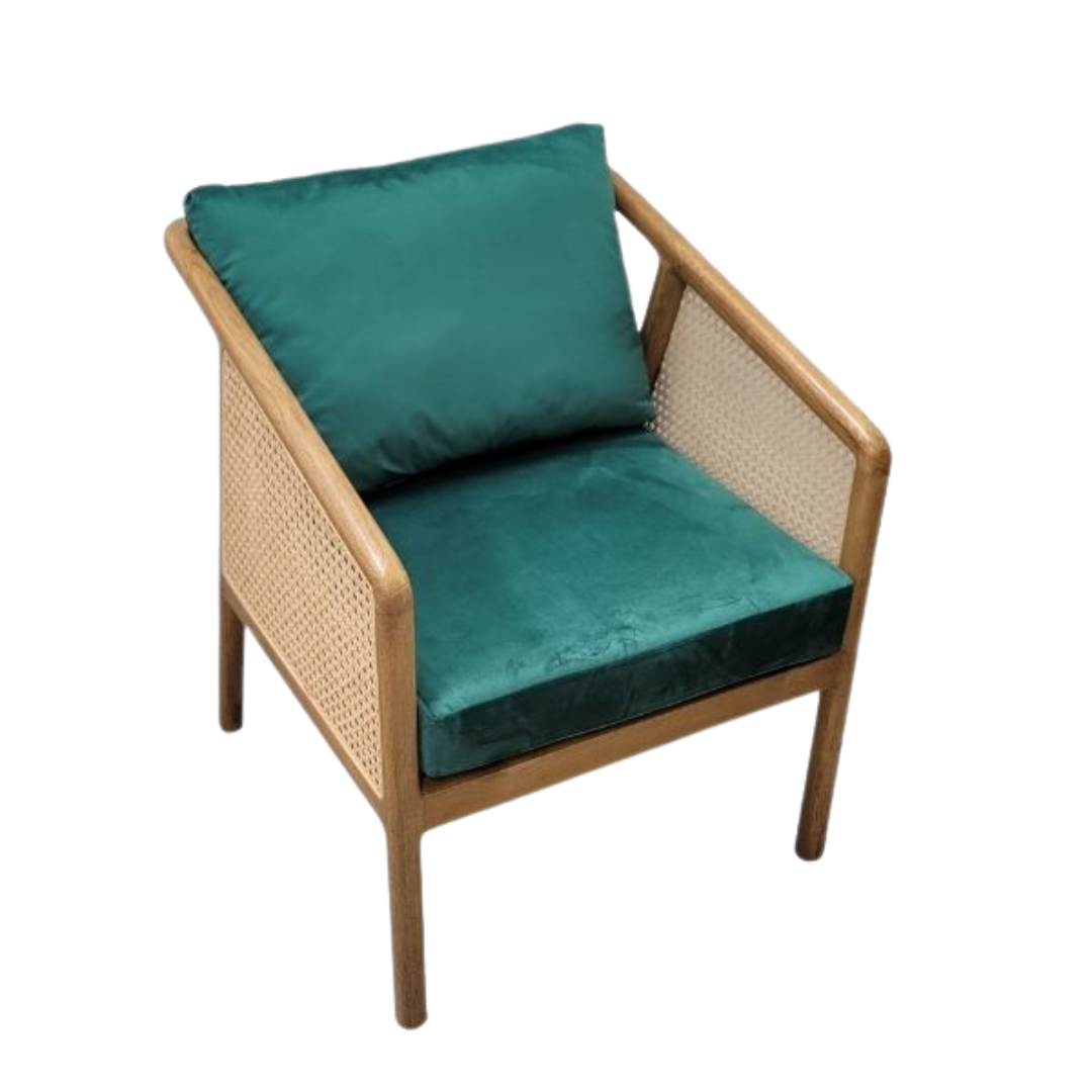 Rattan Green Accent Chair