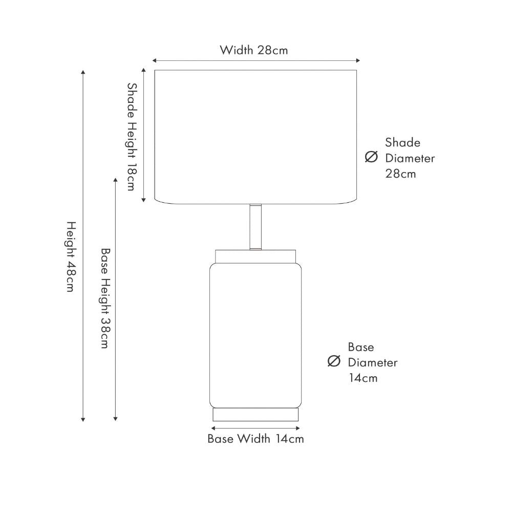 Carrara Ceramic Wood Effect Table Lamp