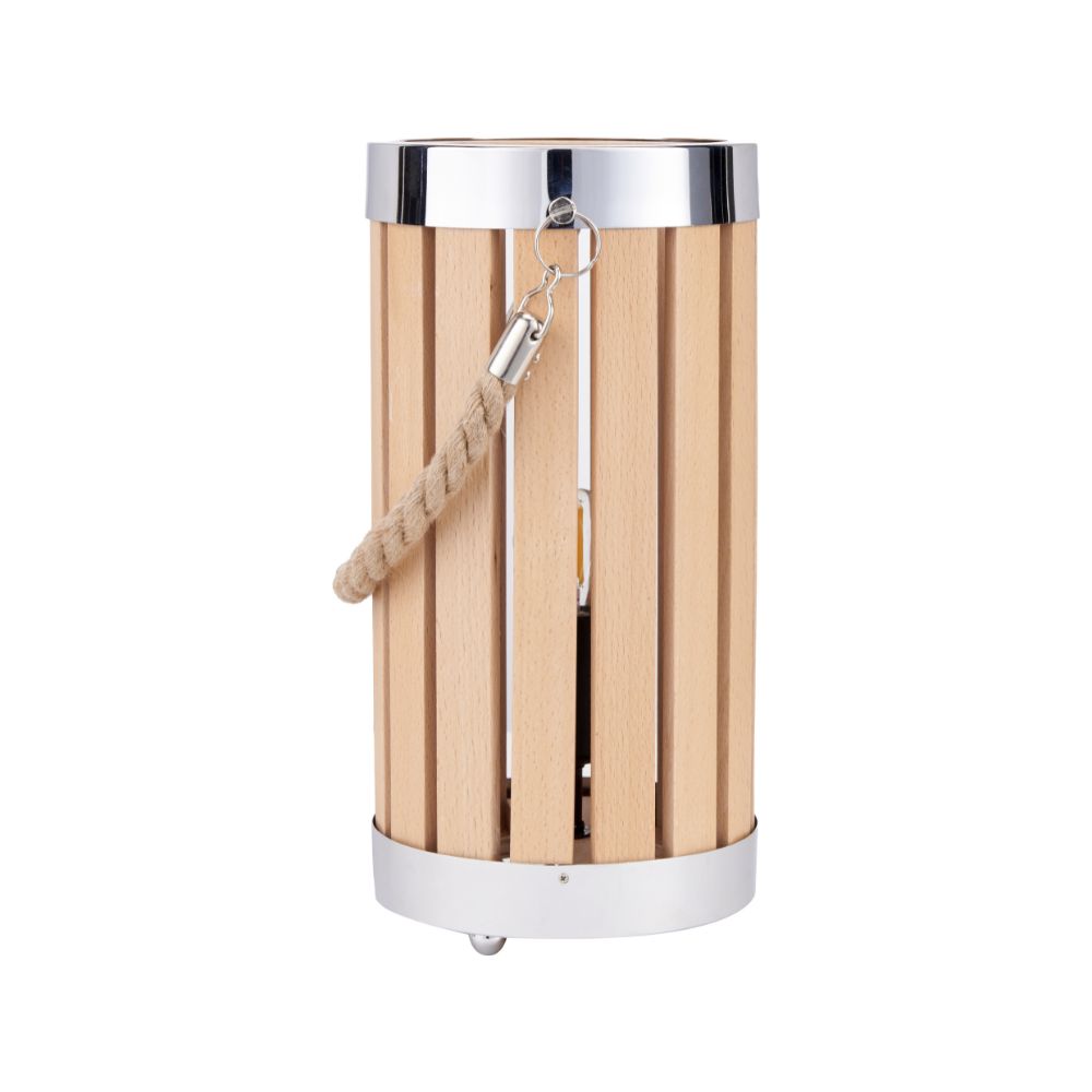 Austell Natural Wood Small Lantern Table Lamp