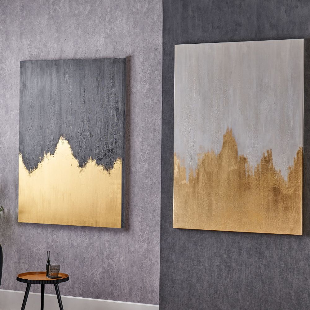 Frameless Canvas Black or White and Gold Abstract