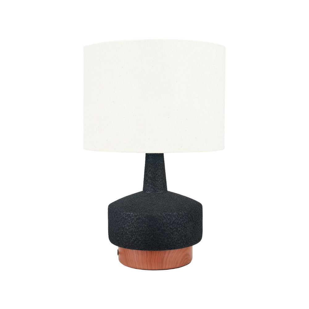 Elio Wood Effect Textured Ceramic Table Lamp