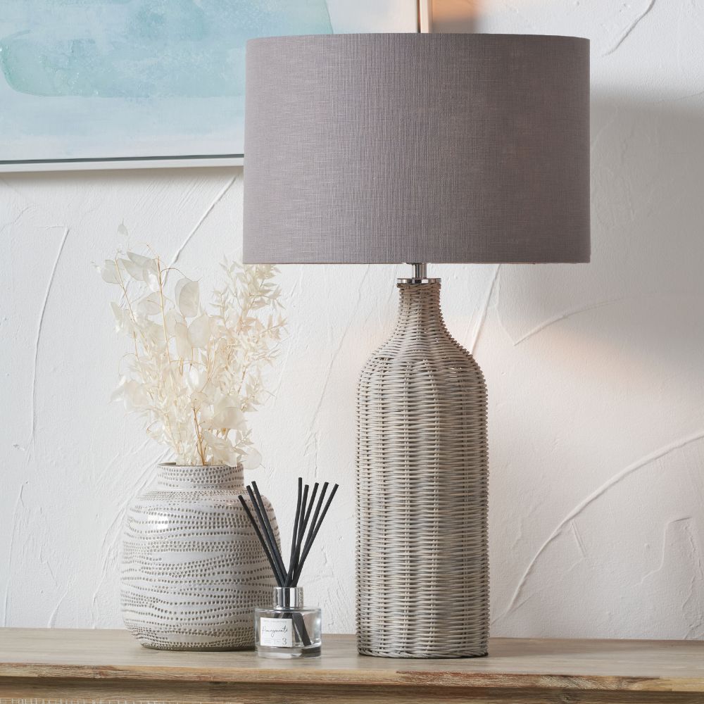 Anika Rattan Bottle Table Lamp