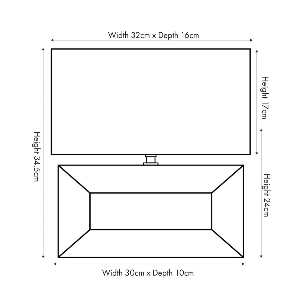 Ceramic Block Black Rectangular Table Lamp