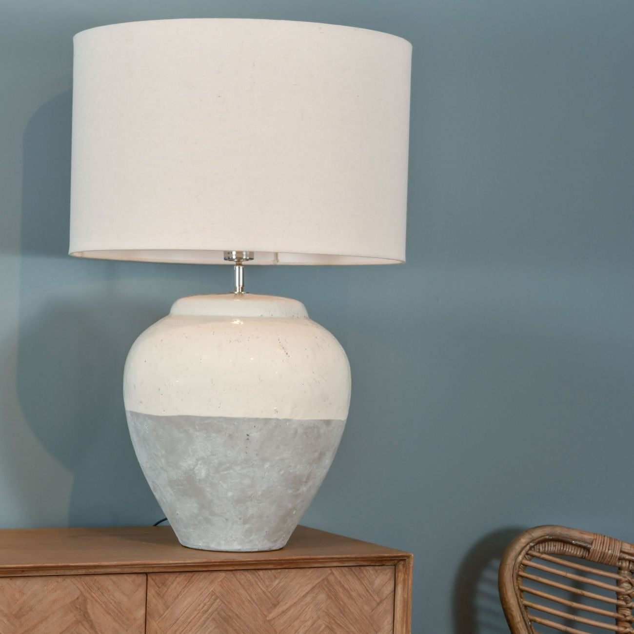 Skyline Porcelain Grey Table Lamp