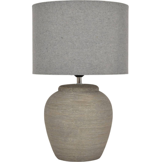 Baslow Etched Ceramic Grey Large Table Lamp