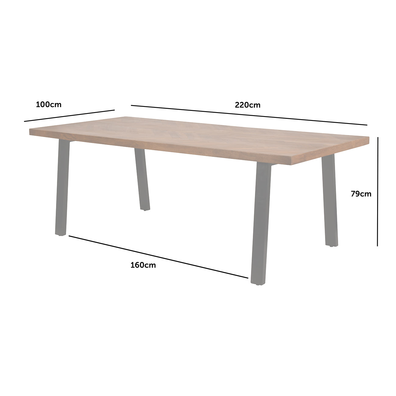 Burnham II Herringbone 220cm Dining Table