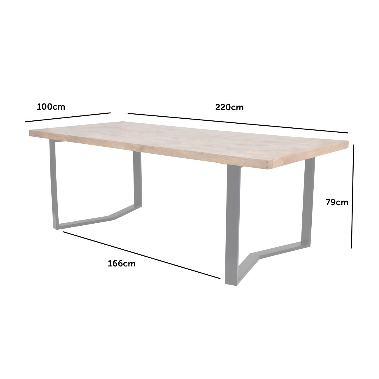 Marston II Geometric 220cm Dining Table