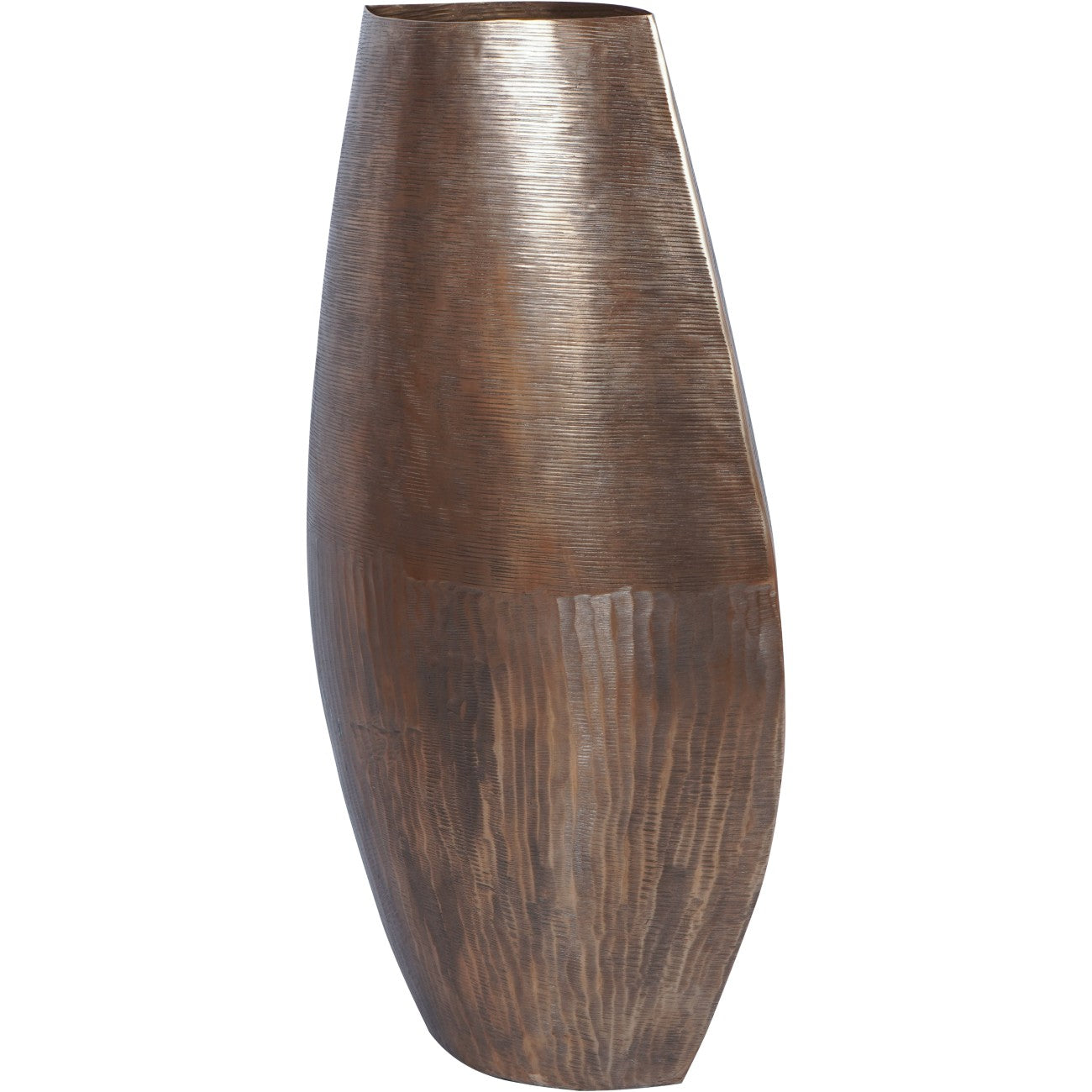 Southwold Textured Oval Antique Brass 100cm Vase